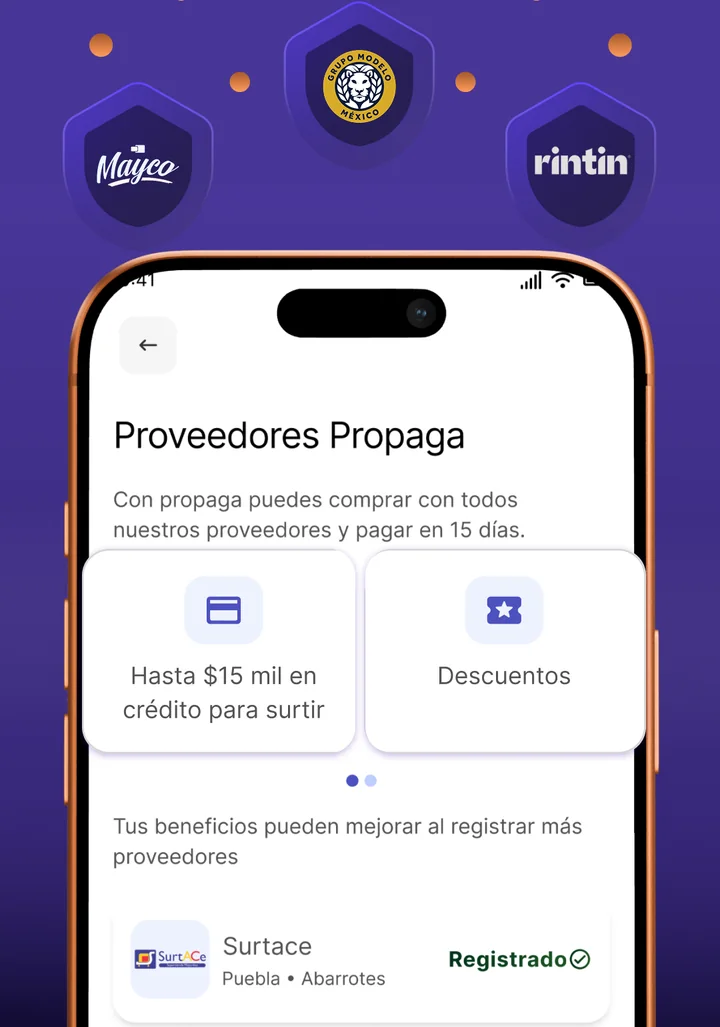 App de Propaga: pantalla